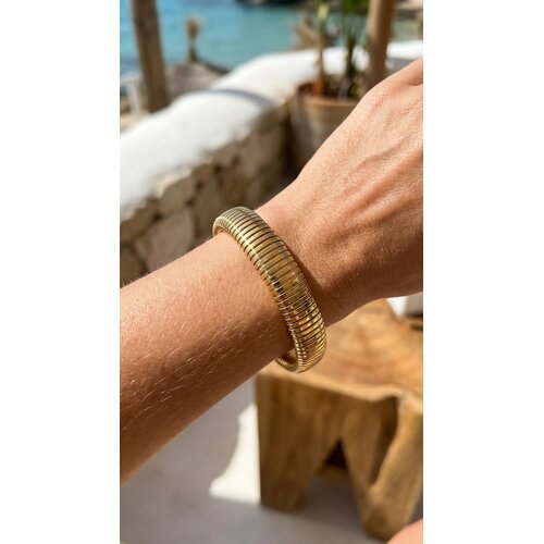 Lundholm Lundholm Avril armband dames – stretch coil bangle – premium stainless steel – Avril serie – Scandinavisch design – sieraden cadeau voor haar