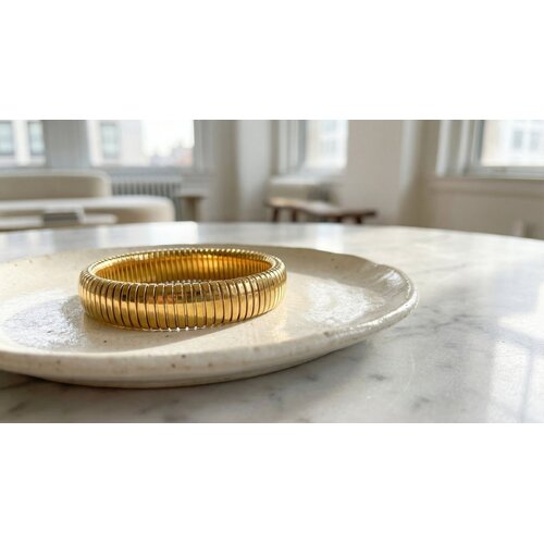 Lundholm Lundholm Avril armband dames – stretch coil bangle – premium stainless steel – Avril serie – Scandinavisch design – sieraden cadeau voor haar