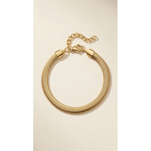 Lundholm Lundholm Danielle armband dames goudkleurig – snake chain armband 16,5 cm – premium stainless steel 2.5 micron PVD gold plated – Danielle serie – Scandinavisch design – sieraden cadeau voor haar