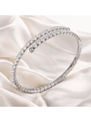 Lundholm Lundholm Yael armband dames zilverkleurig – premium stainless steel 2.5 micron PVD gold plated waterproof hypoallergeen – Yael serie – Scandinavisch design – sieraden cadeau voor haar