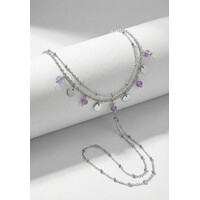 Saar – Hand Chain with Amethyst for Women – Silver-Tone