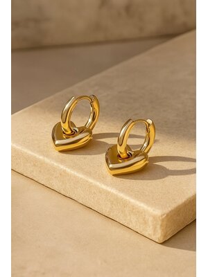 Lundholm Lundholm Lucy oorbellen dames goudkleurig – 2 x 1,4 cm – premium stainless steel hypoallergeen – Lucy serie – Scandinavisch design – sieraden cadeau voor haar