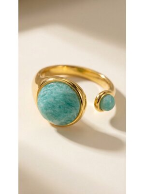 Lundholm Lundholm Sophia ring dames goudkleurig – premium stainless steel 2.5 micron PVD gold plated waterproof hypoallergeen – Sophia serie – Scandinavisch design – sieraden cadeau voor haar