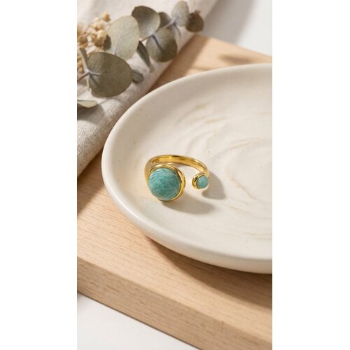 Lundholm Lundholm Sophia ring dames goudkleurig – premium stainless steel 2.5 micron PVD gold plated waterproof hypoallergeen – Sophia serie – Scandinavisch design – sieraden cadeau voor haar