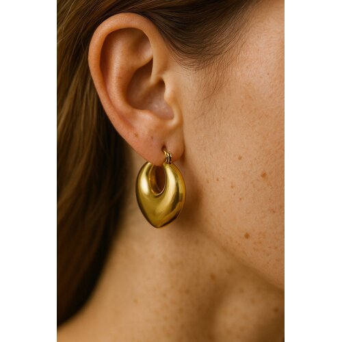 Lundholm Lundholm Svala oorbellen dames goudkleurig – 3,5 cm – premium stainless steel 2.5 micron PVD gold plated waterproof hypoallergeen – Svala serie – Scandinavisch design – sieraden cadeau voor haar