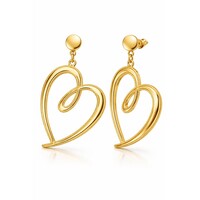 Luni – Large Heart Stud Earrings – Gold-Tone