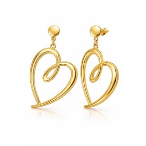 Lundholm Lundholm Luni oorbellen dames goudkleurig – 3,1 x 4,6 cm – premium stainless steel 2.5 micron PVD gold plated waterproof hypoallergeen – Luni serie – Scandinavisch design – sieraden cadeau voor haar