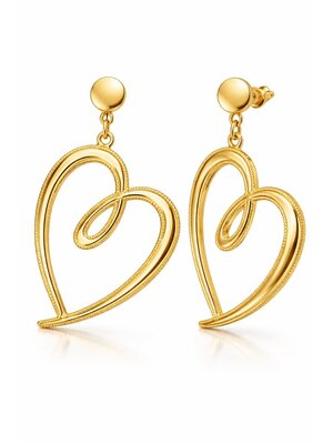 Lundholm Lundholm Luni oorbellen dames goudkleurig – 3,1 x 4,6 cm – premium stainless steel 2.5 micron PVD gold plated waterproof hypoallergeen – Luni serie – Scandinavisch design – sieraden cadeau voor haar