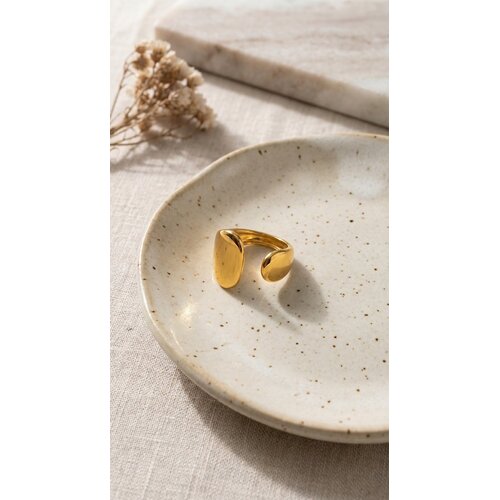 Lundholm Lundholm Kayla ring dames goudkleurig – premium stainless steel 2.5 micron PVD gold plated waterproof hypoallergeen – Kayla serie – Scandinavisch design – sieraden cadeau voor haar