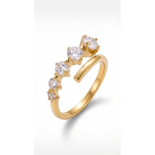 Lundholm Lundholm Isabeau ring dames goudkleurig – premium stainless steel 2.5 micron PVD gold plated waterproof hypoallergeen – Isabeau serie – Scandinavisch design – sieraden cadeau voor haar