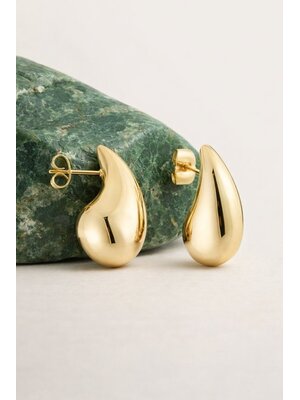 Lundholm Lundholm Luma oorbellen dames goudkleurig – 2,1 cm – premium stainless steel 2.5 micron PVD gold plated hypoallergeen – Luma serie – Scandinavisch design – sieraden cadeau voor haar