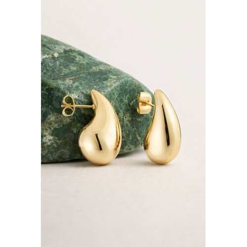 Lundholm Lundholm Luma oorbellen dames goudkleurig – 2,1 cm – premium stainless steel 2.5 micron PVD gold plated hypoallergeen – Luma serie – Scandinavisch design – sieraden cadeau voor haar