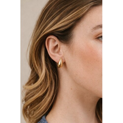 Lundholm Lundholm Luma oorbellen dames goudkleurig – 2,1 cm – premium stainless steel 2.5 micron PVD gold plated hypoallergeen – Luma serie – Scandinavisch design – sieraden cadeau voor haar