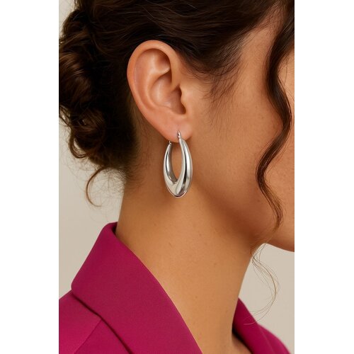 Lundholm Lundholm Lies oorbellen dames zilverkleurig – 6 x 3,5 cm – premium stainless steel – Lies serie – Scandinavisch design – sieraden cadeau voor haar