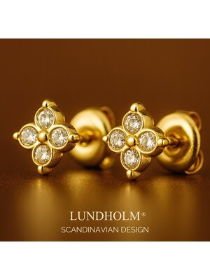 Lundholm Lundholm Livan oorbellen dames goudkleurig – 0,75 cm – premium stainless steel 2.5 micron PVD gold plated – Livan serie – Scandinavisch design – sieraden cadeau voor haar