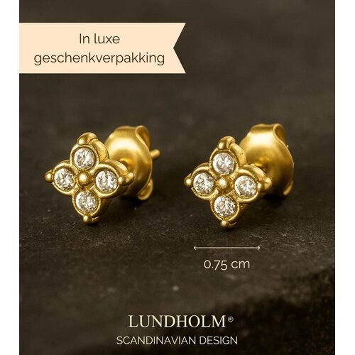 Lundholm Lundholm Livan oorbellen dames goudkleurig – 0,75 cm – premium stainless steel 2.5 micron PVD gold plated – Livan serie – Scandinavisch design – sieraden cadeau voor haar