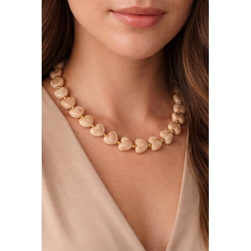 Lundholm Lundholm Linne ketting dames paars – 42 + 5 cm – premium stainless steel 2.5 micron PVD gold plated hypoallergeen – Linne serie – Scandinavisch design – sieraden cadeau voor haar