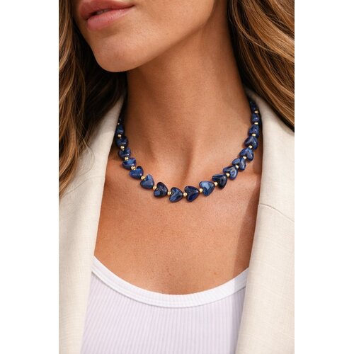 Lundholm Lundholm Linne ketting dames paars – 42 + 5 cm – premium stainless steel 2.5 micron PVD gold plated hypoallergeen – Linne serie – Scandinavisch design – sieraden cadeau voor haar