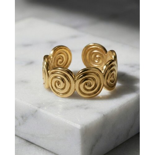 Lundholm Lundholm Merel ring dames goudkleurig – premium stainless steel 2.5 micron PVD gold plated waterproof hypoallergeen – Merel serie – Scandinavisch design – sieraden cadeau voor haar