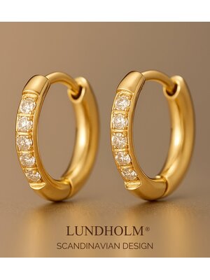 Lundholm Lundholm Delia oorbellen dames goudkleurig – premium stainless steel 2.5 micron PVD gold plated hypoallergeen – Delia serie – Scandinavisch design – sieraden cadeau voor haar