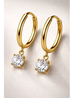 Lundholm Lundholm Cathie oorbellen dames goudkleurig – 1,8 cm – premium stainless steel 2.5 micron PVD gold plated waterproof hypoallergeen – Cathie serie – Scandinavisch design – sieraden cadeau voor haar