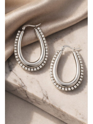 Lundholm Lundholm Luca oorbellen dames zilverkleurig – premium stainless steel hypoallergeen – Luca serie – Scandinavisch design – sieraden cadeau voor haar