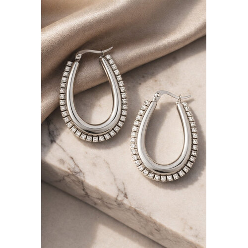 Lundholm Lundholm Luca oorbellen dames zilverkleurig – premium stainless steel hypoallergeen – Luca serie – Scandinavisch design – sieraden cadeau voor haar