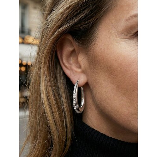 Lundholm Lundholm Luca oorbellen dames zilverkleurig – premium stainless steel hypoallergeen – Luca serie – Scandinavisch design – sieraden cadeau voor haar