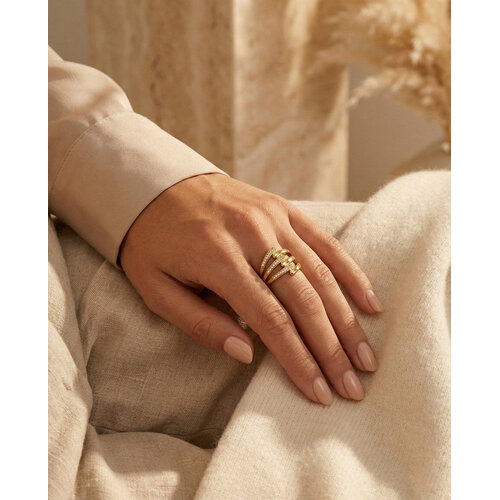 Lundholm Lundholm Maartje ring dames goudkleurig – premium stainless steel 2.5 micron PVD gold plated hypoallergeen – Maartje serie – Scandinavisch design – sieraden cadeau voor haar