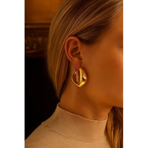 Lundholm Lundholm Margot oorbellen dames – 3,5 x 3,7 cm – premium stainless steel waterproof hypoallergeen – Margot serie – Scandinavisch design – sieraden cadeau voor haar