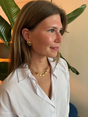 Lundholm Lundholm Saga oorbellen dames goudkleurig – 2,4 cm – premium stainless steel 2.5 micron PVD gold plated waterproof hypoallergeen – Saga serie – Scandinavisch design – sieraden cadeau voor haar