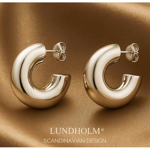 Lundholm Lundholm Rylin oorbellen dames zilverkleurig – 1,8 cm – premium stainless steel – Rylin serie – Scandinavisch design – sieraden cadeau voor haar