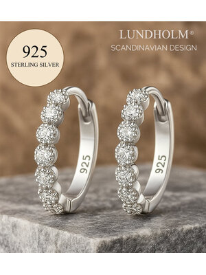 Lundholm Lundholm Amelie oorbellen dames zilverkleurig – hypoallergeen – Amelie serie – Scandinavisch design – sieraden cadeau voor haar