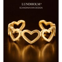Lundholm Saksun ring dames goudkleurig – 1,8 cm – premium stainless steel 2.5 micron PVD gold plated waterproof hypoallergeen – Saksun serie – Scandinavisch design – sieraden cadeau voor haar