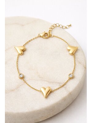 Lundholm Lundholm Jutta armband dames goudkleurig – 16 cm – premium stainless steel 2.5 micron PVD gold plated waterproof hypoallergeen – Jutta serie – Scandinavisch design – sieraden cadeau voor haar