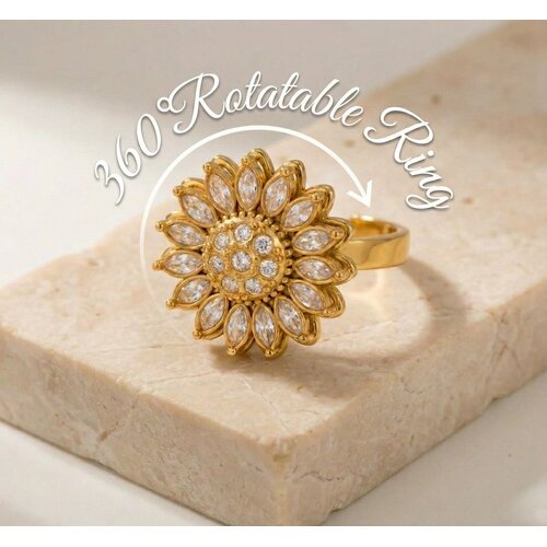 Lundholm Lundholm Ophelia ring dames goudkleurig – premium stainless steel 2.5 micron PVD gold plated waterproof hypoallergeen – Ophelia serie – Scandinavisch design – sieraden cadeau voor haar