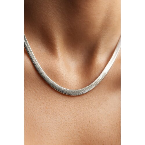 Lundholm Lundholm Elsa ketting dames zilverkleurig – 50 + 5 cm – premium stainless steel waterproof hypoallergeen – Elsa serie – Scandinavisch design – sieraden cadeau voor haar