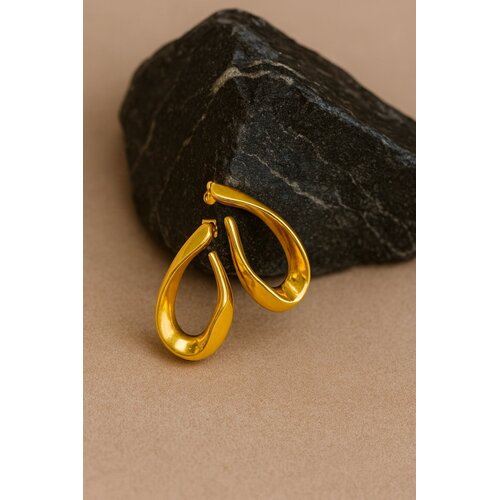 Lundholm Lundholm Iris oorbellen dames goudkleurig – premium stainless steel hypoallergeen – Iris serie – Scandinavisch design – sieraden cadeau voor haar