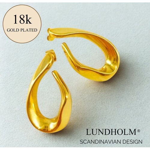 Lundholm Lundholm Iris oorbellen dames goudkleurig – premium stainless steel hypoallergeen – Iris serie – Scandinavisch design – sieraden cadeau voor haar