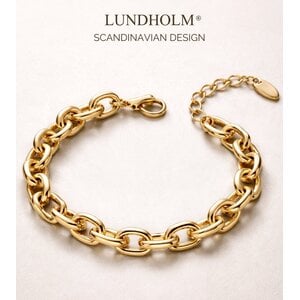 Lundholm Greta – Grove Schakelarmband Dames – Goudkleurig Lundholm Greta – Grove Schakelarmband Dames – Goudkleurig