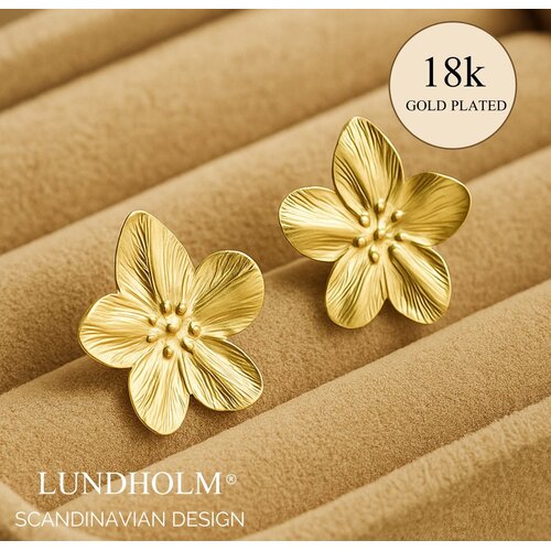 Lundholm Lundholm Clara oorbellen dames – 2,7 x 3 cm – premium stainless steel waterproof hypoallergeen – Clara serie – Scandinavisch design – sieraden cadeau voor haar