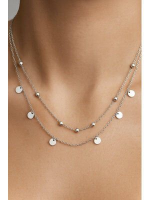 Lundholm Lundholm Sola ketting dames zilverkleurig – 41 + 5 cm – premium stainless steel waterproof hypoallergeen – Sola serie – Scandinavisch design – sieraden cadeau voor haar