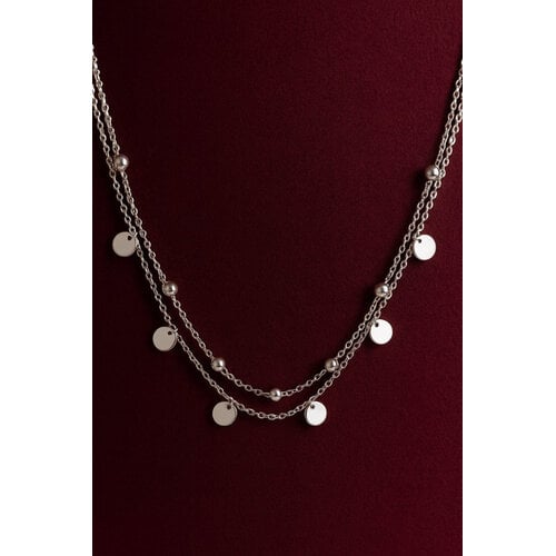 Lundholm Lundholm Sola ketting dames zilverkleurig – 41 + 5 cm – premium stainless steel waterproof hypoallergeen – Sola serie – Scandinavisch design – sieraden cadeau voor haar