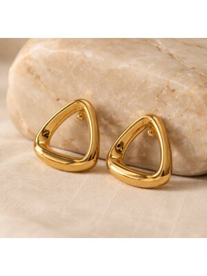 Lundholm Lundholm Macey oorbellen dames goudkleurig – premium stainless steel 2.5 micron PVD gold plated – Macey serie – Scandinavisch design – sieraden cadeau voor haar