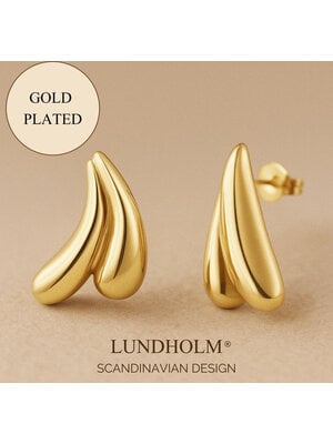 Lundholm Lundholm Lana oorbellen dames goudkleurig – 2,8 cm – premium stainless steel 2.5 micron PVD gold plated – Lana serie – Scandinavisch design – sieraden cadeau voor haar