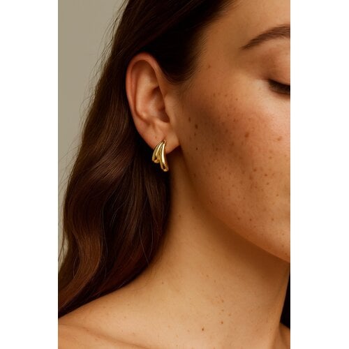 Lundholm Lundholm Lana oorbellen dames goudkleurig – 2,8 cm – premium stainless steel 2.5 micron PVD gold plated – Lana serie – Scandinavisch design – sieraden cadeau voor haar