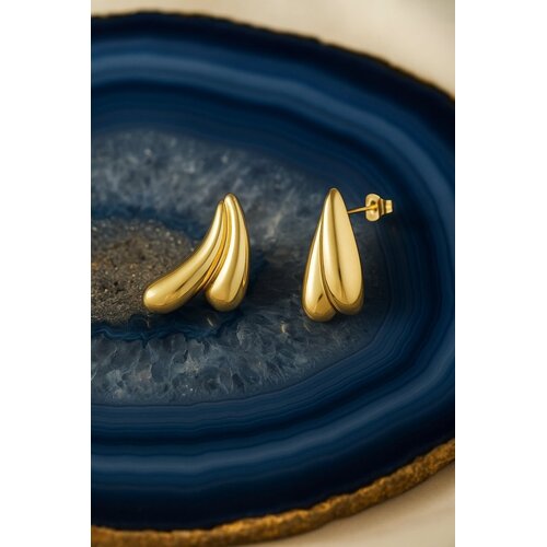 Lundholm Lundholm Lana oorbellen dames goudkleurig – 2,8 cm – premium stainless steel 2.5 micron PVD gold plated – Lana serie – Scandinavisch design – sieraden cadeau voor haar