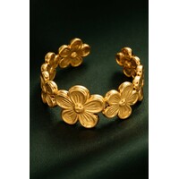 Lundholm Flora ring dames goudkleurig – premium stainless steel 2.5 micron PVD gold plated – Flora serie – Scandinavisch design – sieraden cadeau voor haar