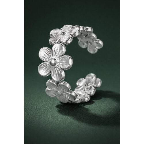 Lundholm Lundholm Flora ring dames goudkleurig – premium stainless steel 2.5 micron PVD gold plated – Flora serie – Scandinavisch design – sieraden cadeau voor haar