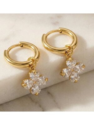 Lundholm Lundholm Lycka oorbellen dames goudkleurig – 2,1 cm – premium stainless steel 2.5 micron PVD gold plated waterproof hypoallergeen – Lycka serie – Scandinavisch design – sieraden cadeau voor haar